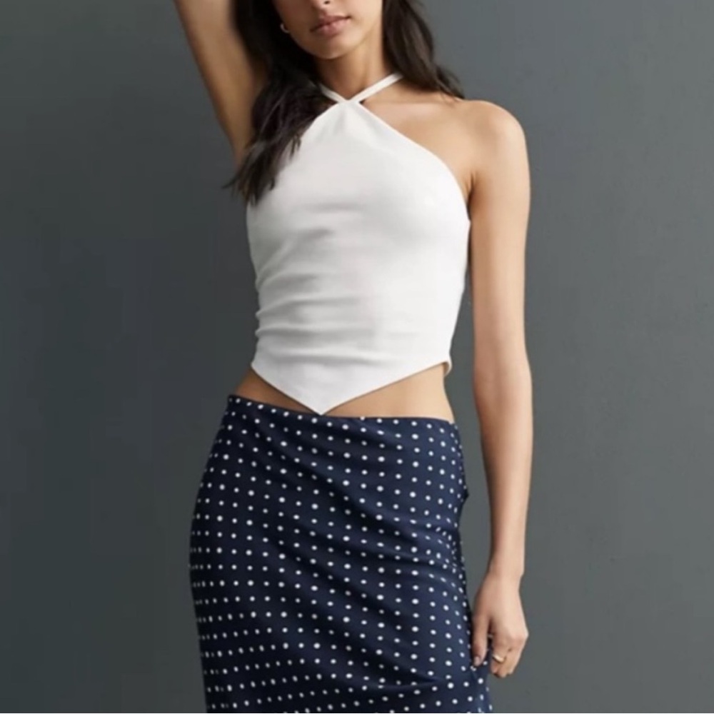 NWT Anthropologie Eri + Ali White Swingy Halter Top